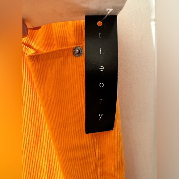 THEORY 6 VINTAGE Wilma Corduroy Straight Leg Crops Mid Rise FALL Autumn Gold - Picture 5 of 13
